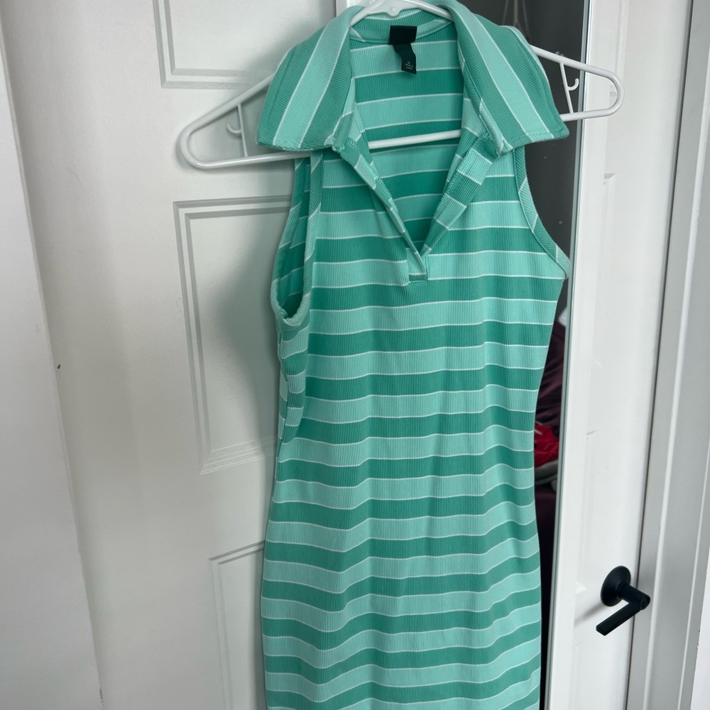 Wild Fable Mint Green Striped Polo Dress
